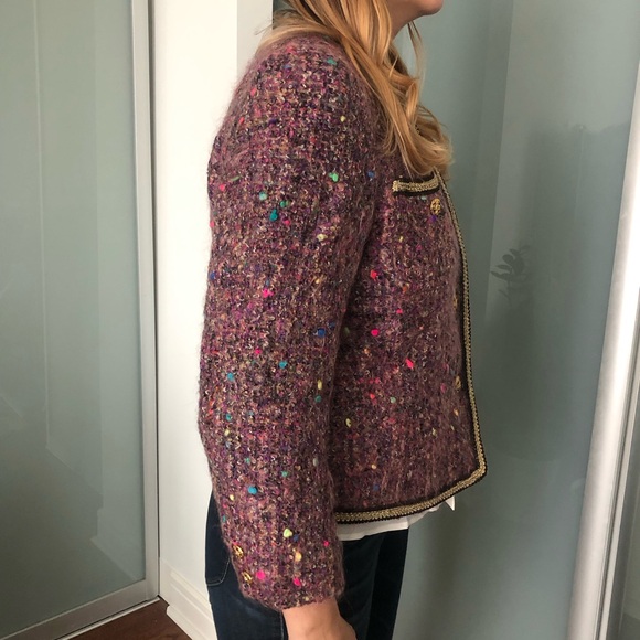 Lavender Mohair Blazer with Gold Embellishments - Picture 3 of 8